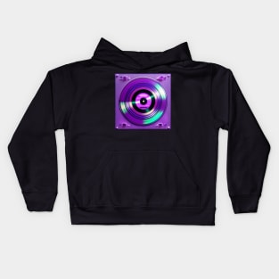 Holographic Purple DJ Turntable Kids Hoodie